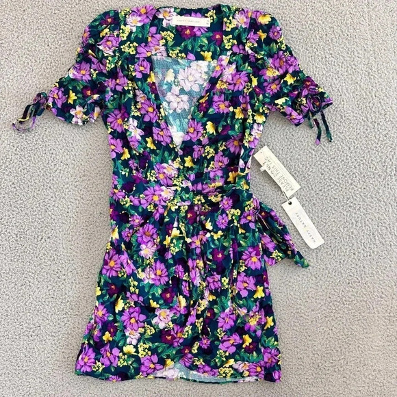 Happy x Nature Dress Women XS Mini Wrap Kate Hudson Environment Friendly Recycle - Picture 2 of 16